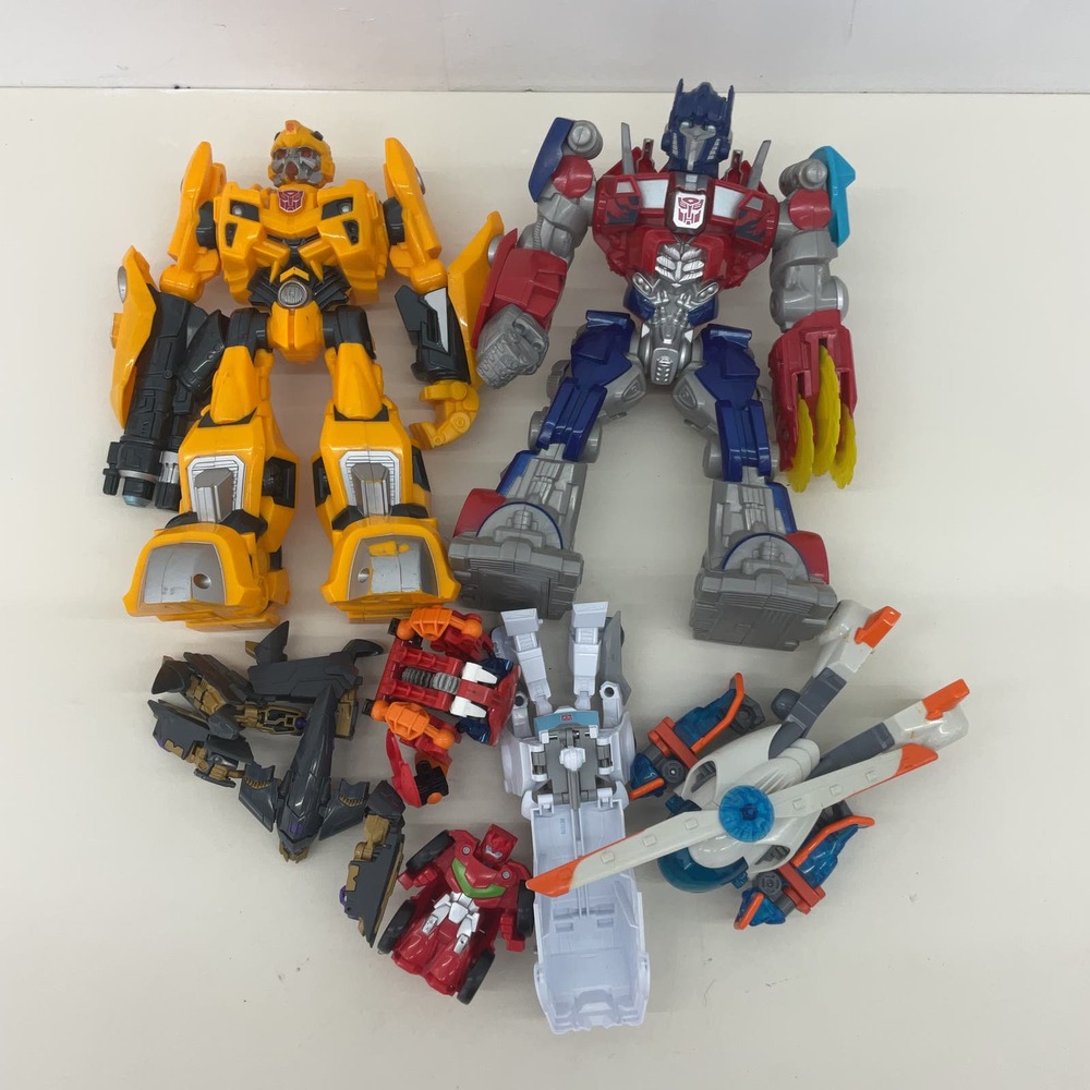 Preowned Transformers Action Figure LOT Optimus Bumblebee Various Loose
